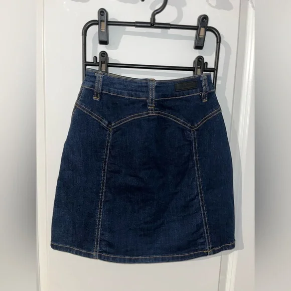 Blank NYC Blue A-Line Jean Skirt Snap Buttons Rodeo Western Chic Cotton Rayon 24 - Picture 8 of 15